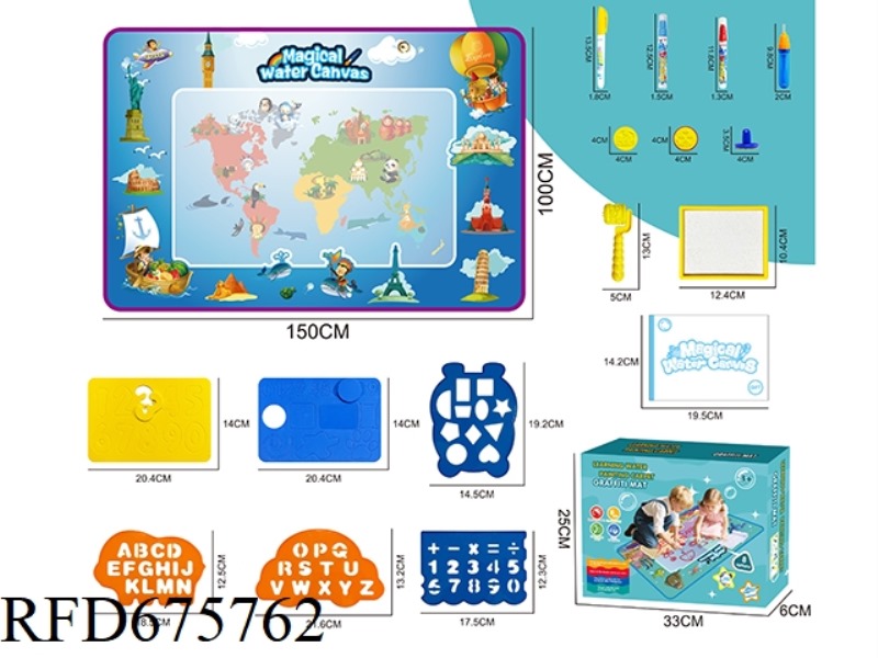 150*100 WORLD MAP STYLE WATER PAINTING BLANKET