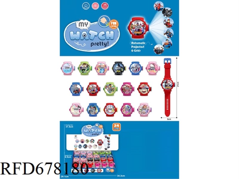 6 PROJECTION ELECTRONIC WATCHES (24 PIECES) WITH POWER INCLUDED