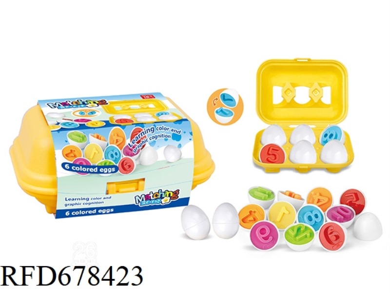 CARTOON PUZZLE 6-DIGIT MATCHING EGGS /2 MIXED SETS