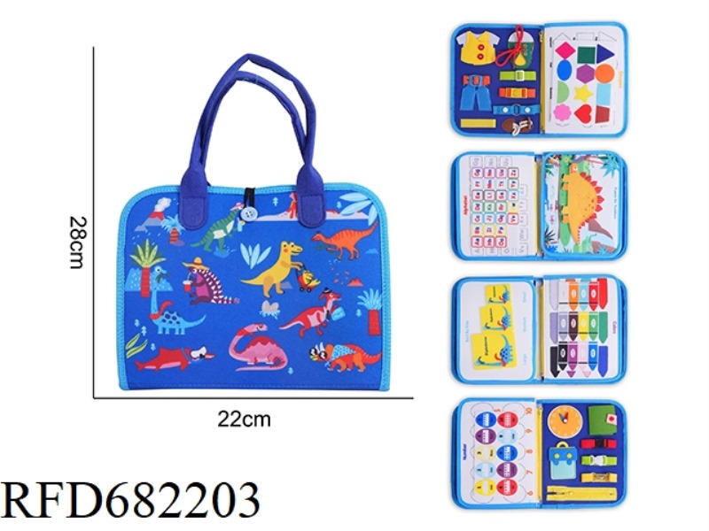 MONTESSORI EARLY CHILDHOOD EDUCATION AND INTELLIGENCE - 5-PAGE FELT DINOSAUR BUSY EDITION