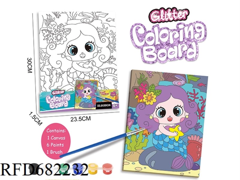 DIY COLORING BOARD SET - MERMAID (24X30CM)