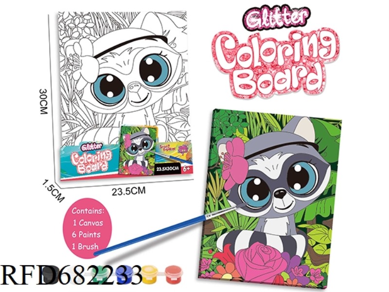 DIY COLORING BOARD SET - RACCOON (24X30CM)