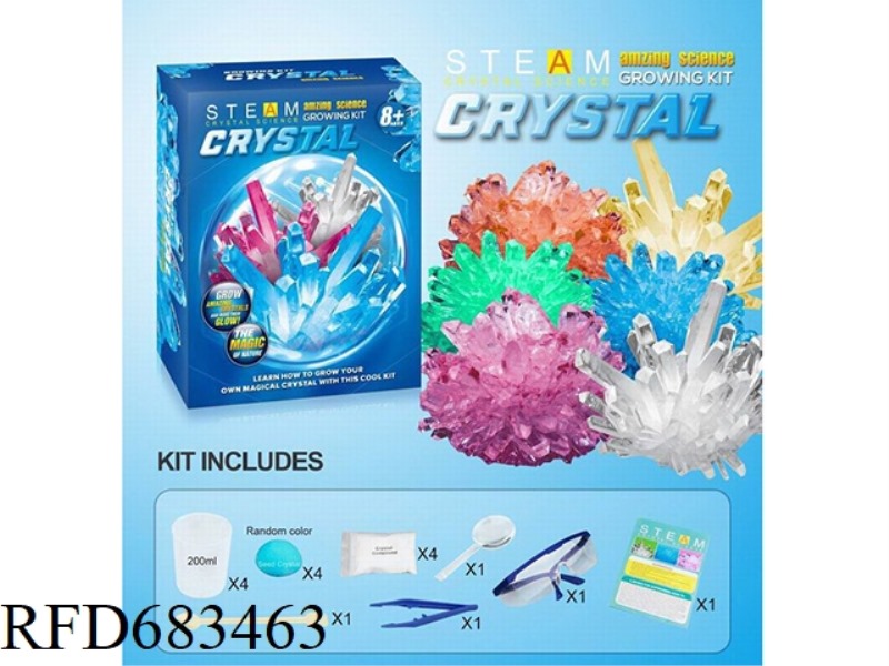CRYSTAL PLANTING AND GROWTH SCIENTIFIC EXPERIMENT SET (4 CRYSTALS)