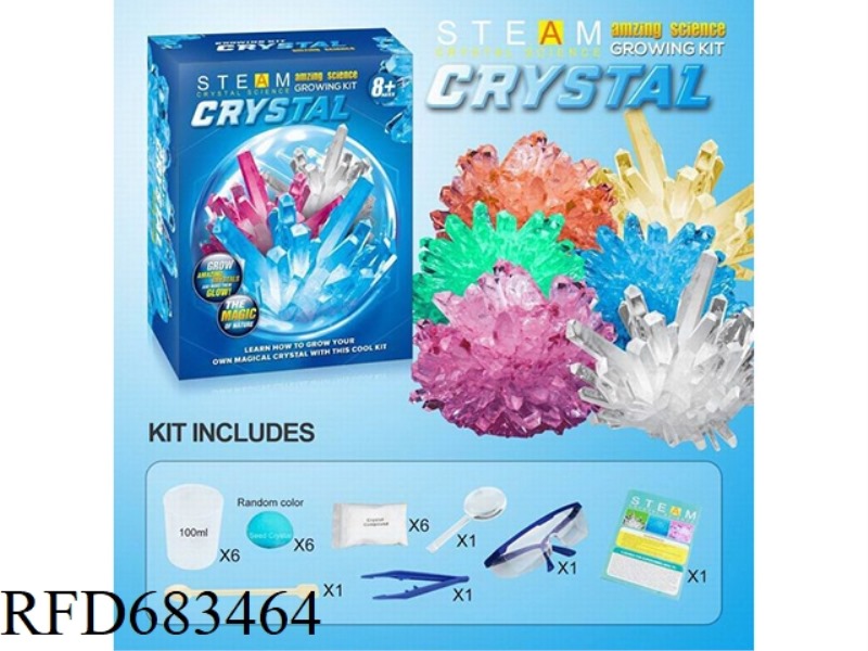 CRYSTAL PLANTING AND GROWTH SCIENTIFIC EXPERIMENT SET (6 CRYSTALS)