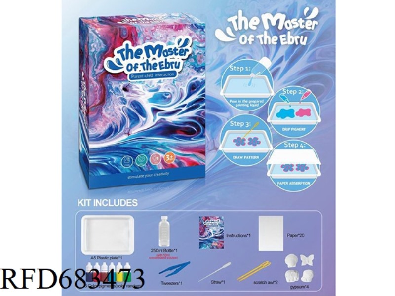WATER EXTENSION PAINTING SET 6 COLORS WITH 4 PLASTER