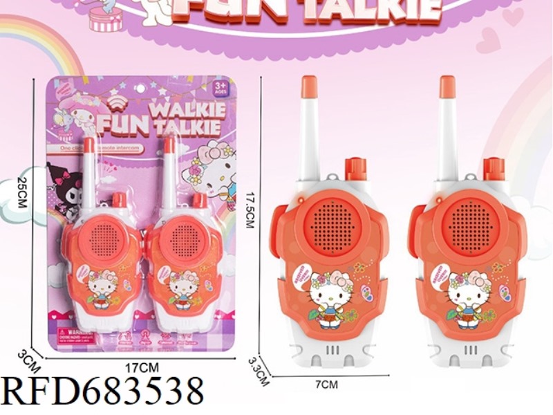 A PAIR OF HELLO KITTY WALKIE-TALKIES (ABOUT 40 METERS AWAY)