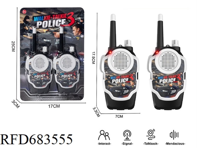 A PAIR OF POLICE WALKIE-TALKIES (ABOUT 40 METERS AWAY)