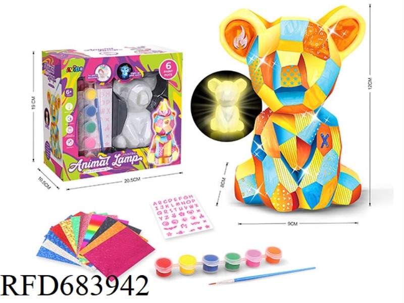 DIY GRAFFITI NIGHT LIGHT TOY-TREE LAZY BEAR