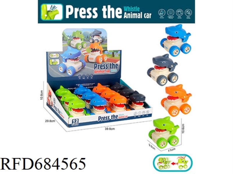 PRESS CARTOON SHARK WHISTLE CAR