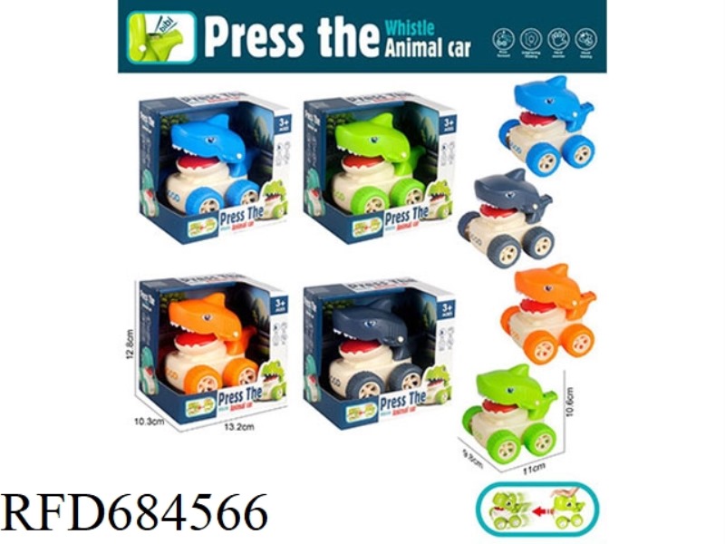 PRESS CARTOON SHARK WHISTLE CAR