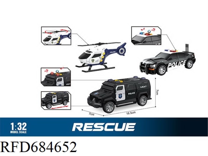 1: 32 POLICE TOY SET (LIGHTING, SOUND)