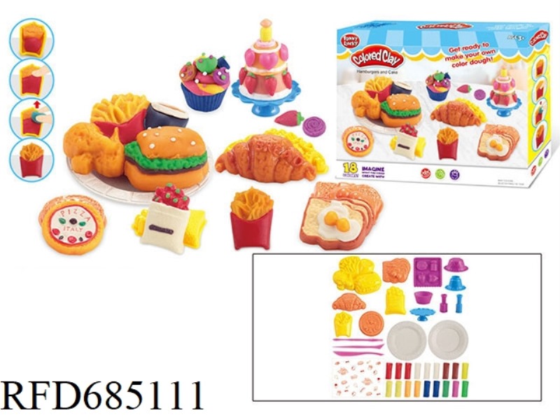 HAMBURGER EGG TART CAKE SERIES CLAY