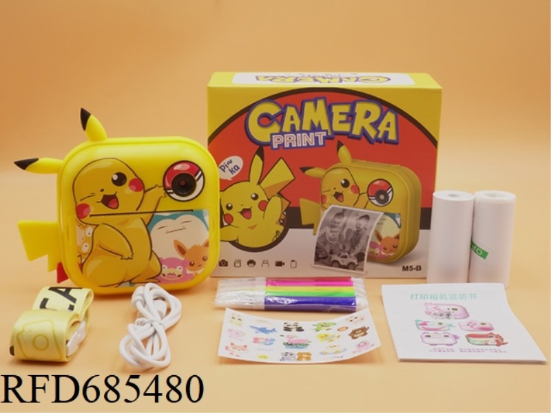 YELLOW PIKACHU PRINT CAMERA/CHILDREN'S PRINT CAMERA/CHILDREN'S POLAROID CAMERA