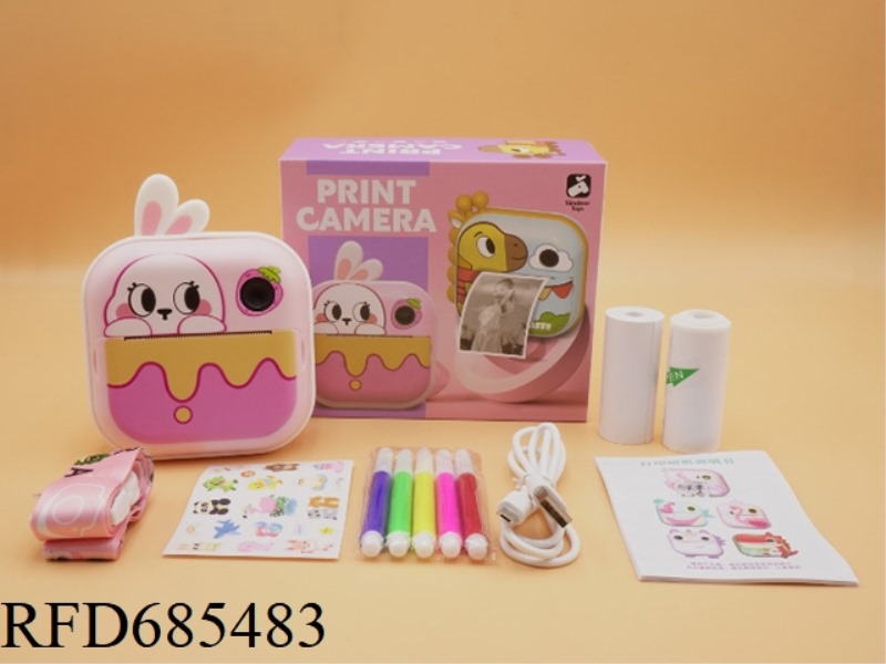 PINK CUTE RABBIT PRINT CAMERA/CHILDREN'S PRINT CAMERA/CHILDREN'S POLAROID CAMERA