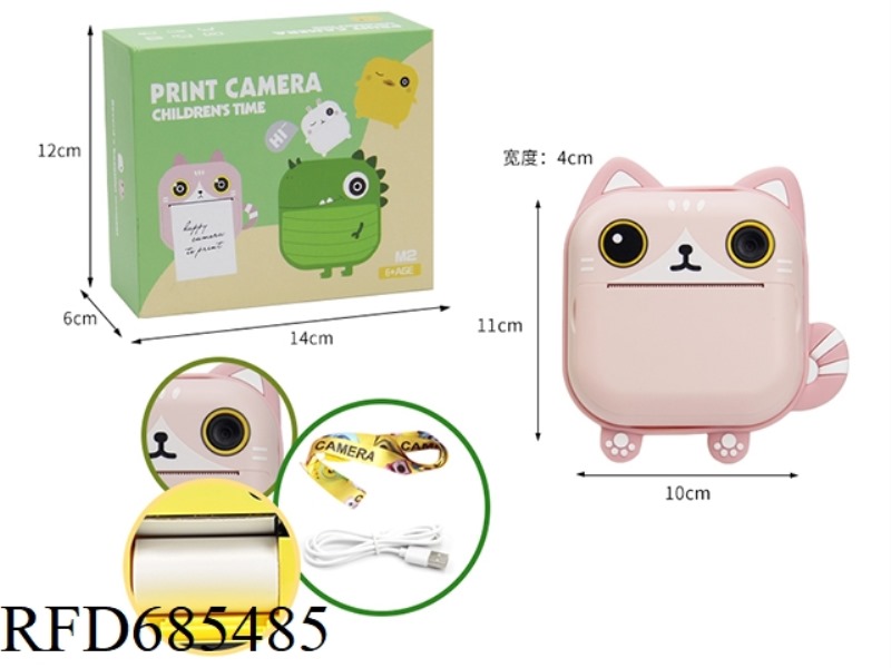 THE CHILDREN'S INSTANT CAMERA CAN PRINT PHOTOS OF THE KITTEN MODEL
