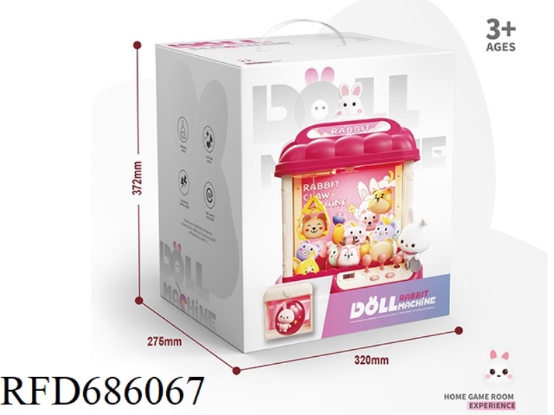 RABBIT DOLL MACHINE LARGE A CONFIGURATION
10 DOLLS, 20 TWISTED EGGS, 24 COINS, CAN BE COIN-OPERATED