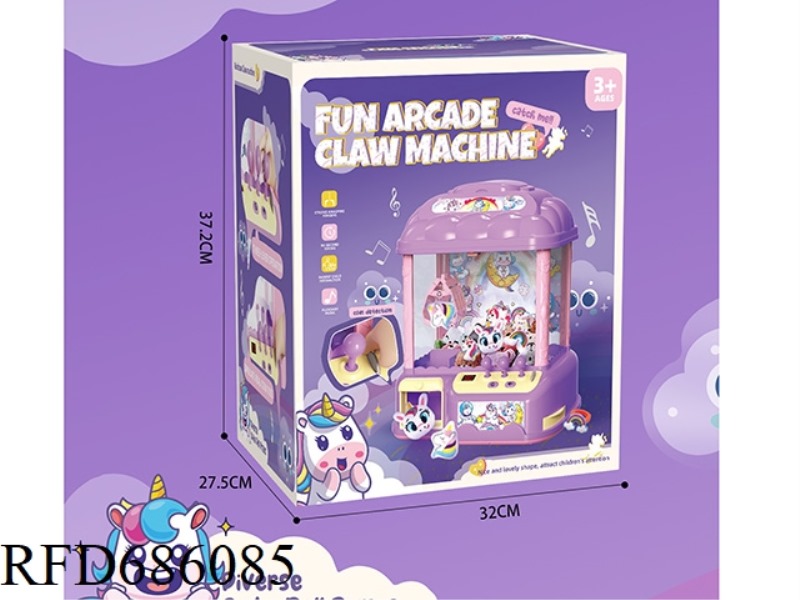 UNICORN DOLL MACHINE A WITH 10 DOLLS, 20 TWISTED EGGS, 24 COINS