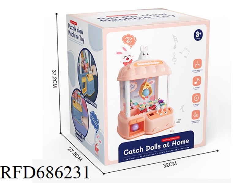 RABBIT DOLL MACHINE LARGE B CONFIGURATION  20 TWISTED EGGS 24 COINS CAN BE USED WITHOUT DOLLS.