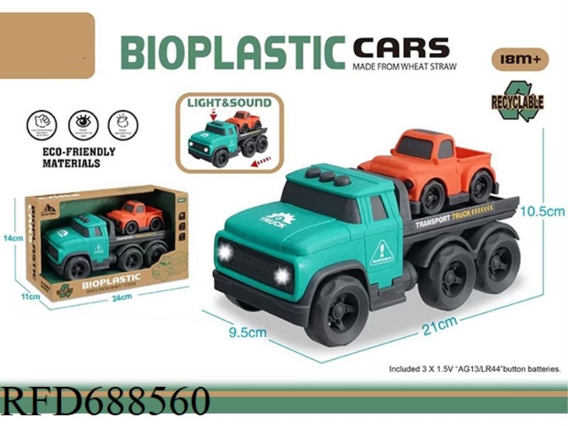 LIGHT AND SOUND - STRAW MATERIAL - TRAILER FLATBED TRANSPORT VEHICLE