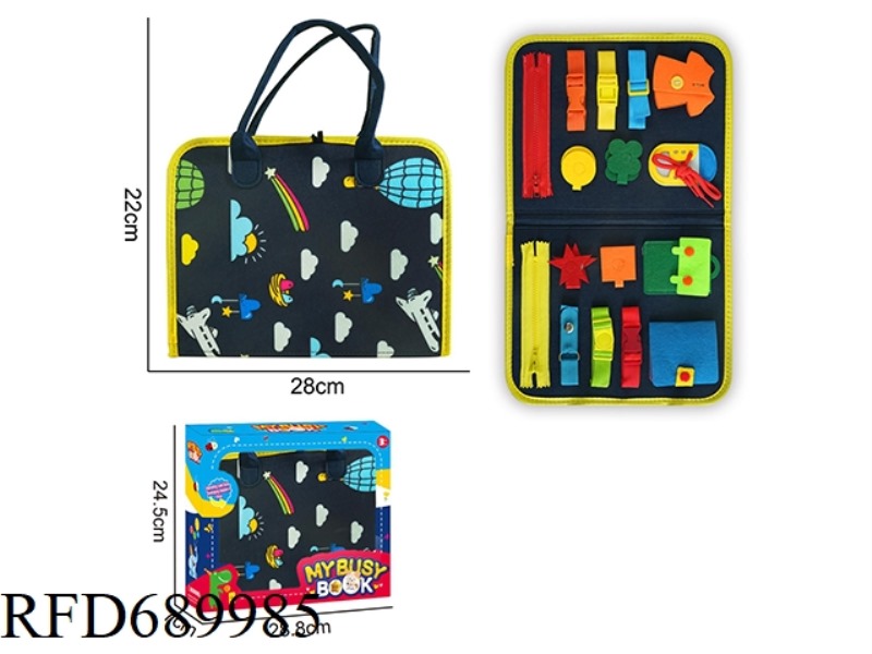 MONTESSORI CHILDREN'S EARLY EDUCATION PUZZLE - FELT 2-PAGE BAIYUN RAINBOW BUSY EDITION