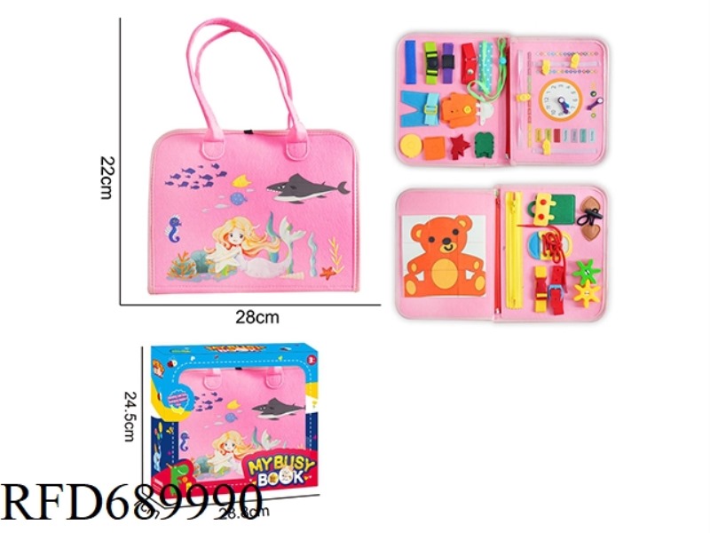 MONTESSORI CHILDREN'S EARLY EDUCATION PUZZLE - FELT 3-PAGE MERMAID HOT STAMPING