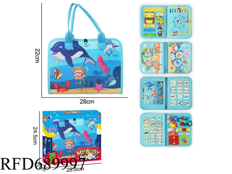 MONTESSORI CHILDREN'S EARLY EDUCATION PUZZLE - FELT 5-PAGE FISHING BUSY EDITION
