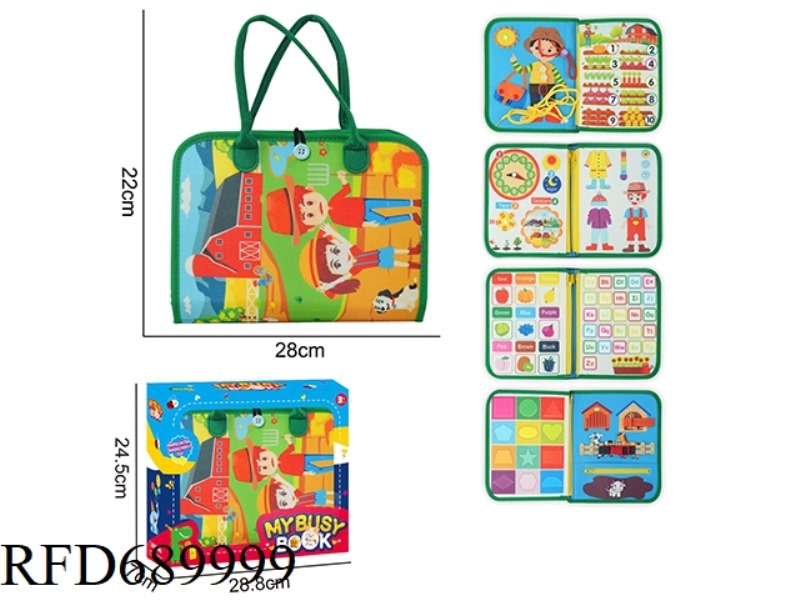 MONTESSORI CHILDREN'S EARLY EDUCATION PUZZLE - FELT FARM BUSY BOARD