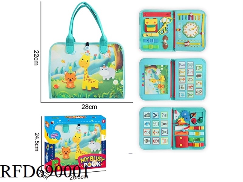 MONTESSORI CHILDREN'S EARLY EDUCATION PUZZLE - FELT 4-PAGE ZOO BUSY EDITION