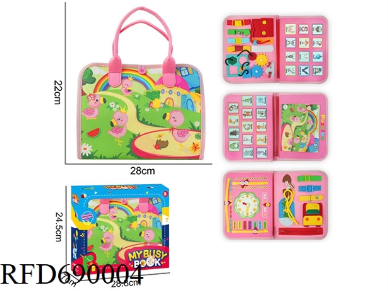 MONTESSORI CHILDREN'S EARLY EDUCATION PUZZLE - FELT 5-PAGE FLAMINGO BUSY BOOK