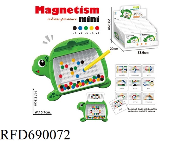 TURTLE FLOWING MAGNETIC BEADS