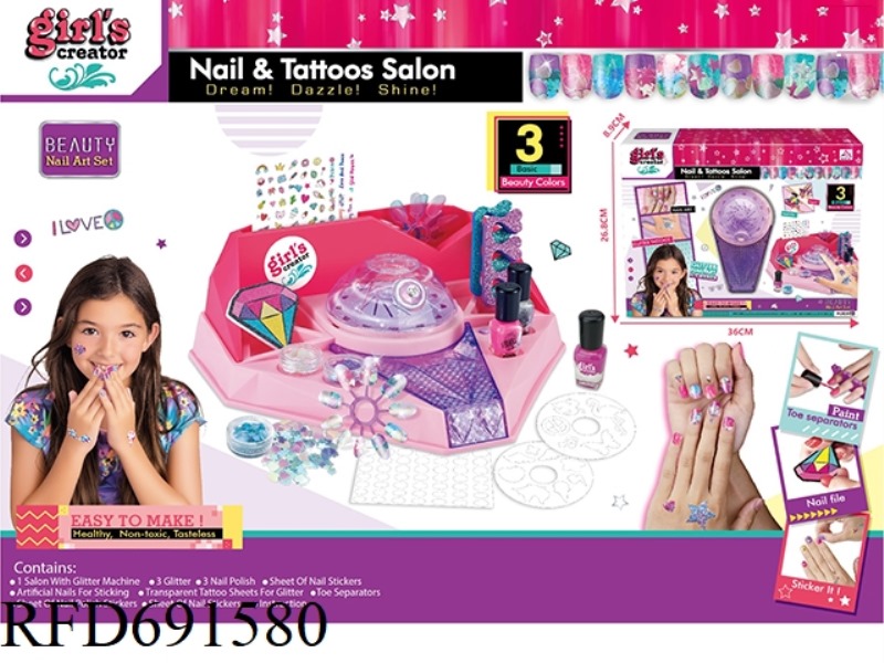GLITTER NAIL ART MACHINE SET