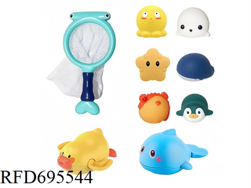 LAOLAO 9-PIECE SET + CHAIN SPLASHING + RUBBER-LINED ANIMAL