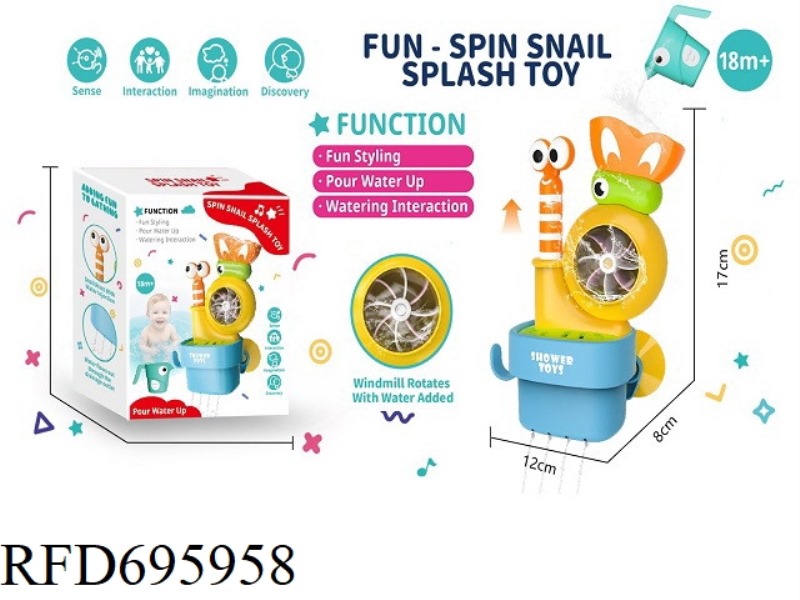 SNAIL PLAYING IN THE WATER