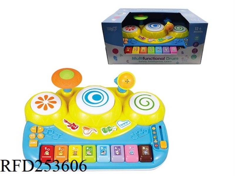 MULTIFUNCTION COMBINATION DRUM WITH LIGHT AND MUSIC(ENGLISH SPANISH HANDOVER)