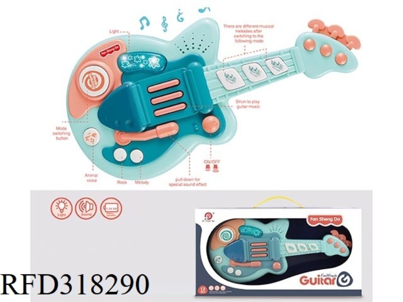 BABY MULTI-FUNCTION ELECTRIC GUITAR BLUE (LIGHT, MUSIC)