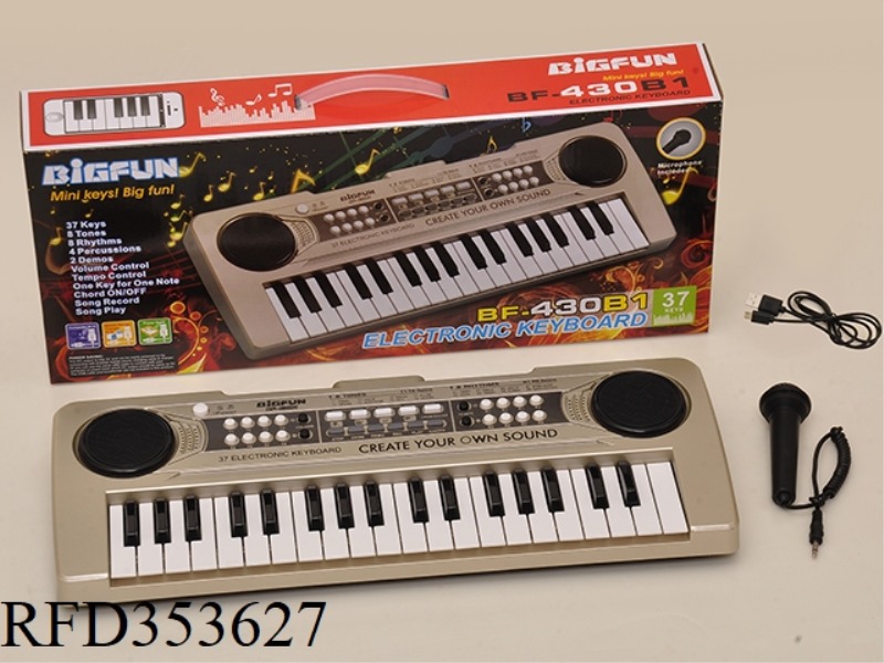 37 KEY KEYBOARD COMES WITH A MICROPHONE AND USB POWER CORD