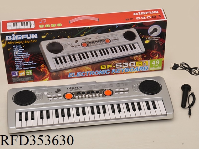 49 KEYBOARD COMES WITH A MICROPHONE AND USB POWER CORD