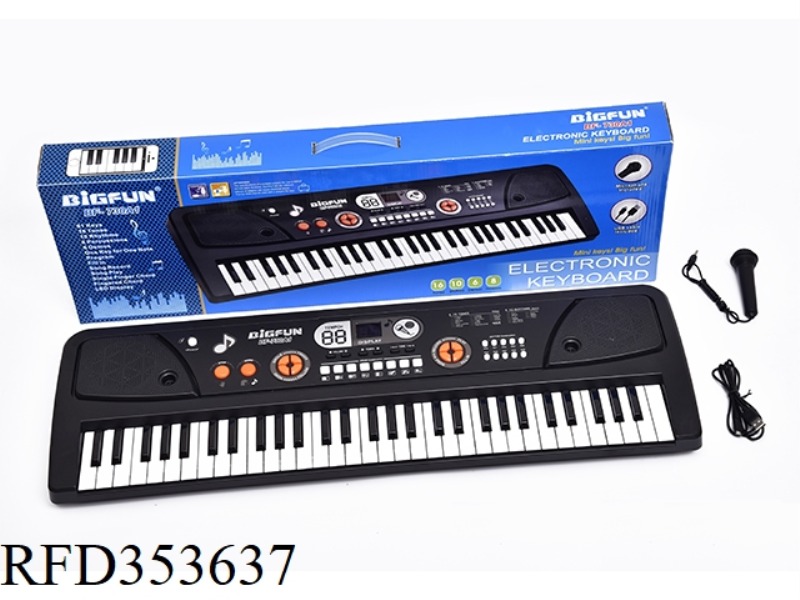 61 KEYBOARD WITH MICROPHONE, USB CABLE,