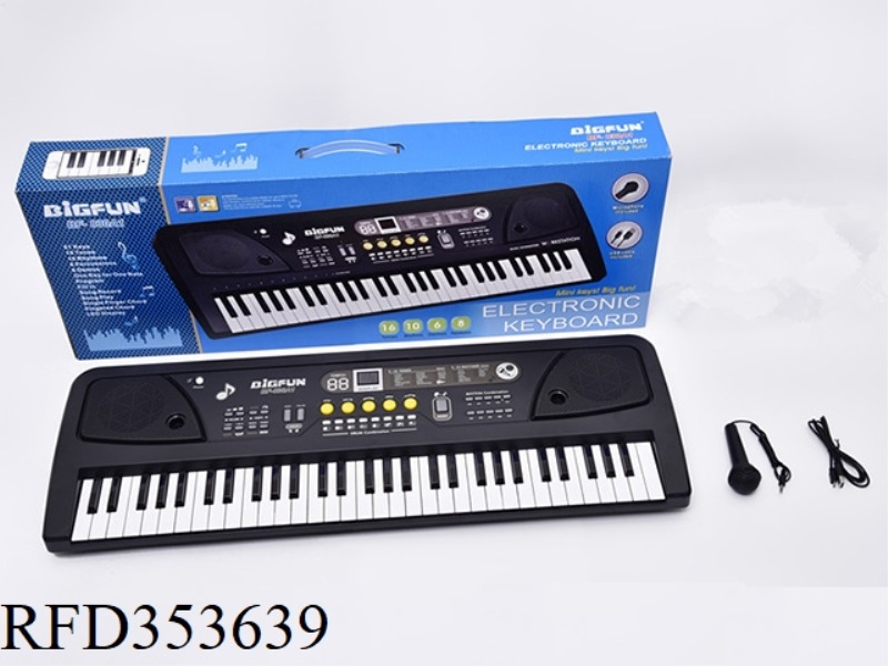 61 KEYBOARD WITH MICROPHONE, USB CABLE,