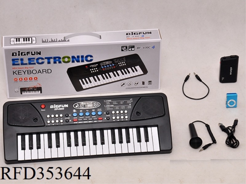 37 KEY ELECTRONIC ORGAN WITH MICROPHONE/AUDIO CABLE /USB CABLE/BATTERY CASE