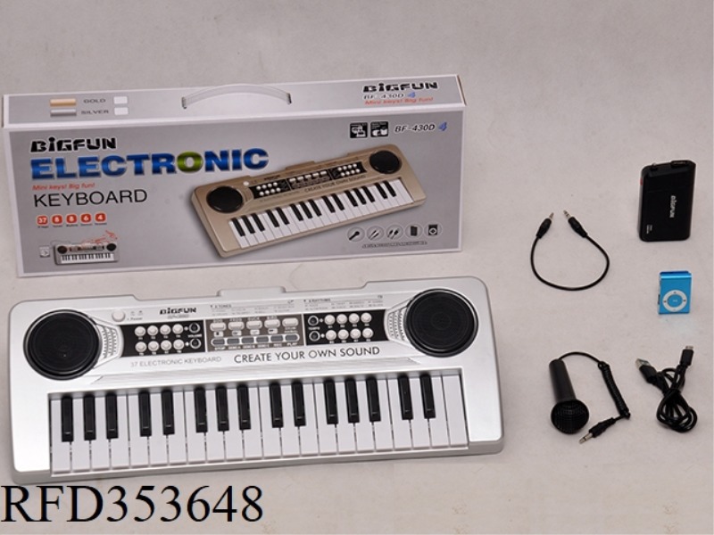 37 KEY ELECTRONIC ORGAN WITH MICROPHONE/AUDIO CABLE /USB CABLE/BATTERY CASE