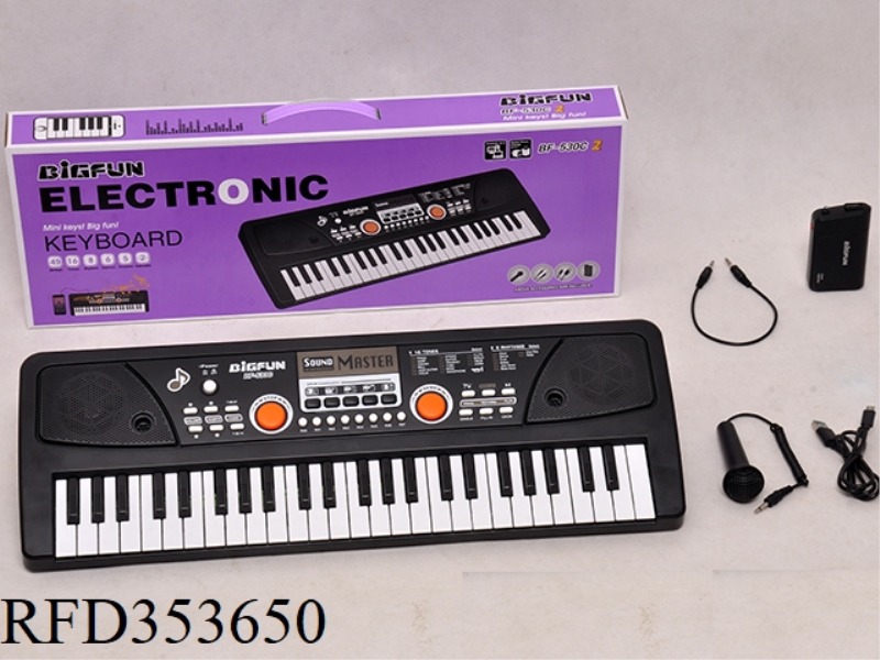 49 KEY ELECTRONIC ORGAN WITH MICROPHONE/AUDIO CABLE /USB CABLE/BATTERY CASE