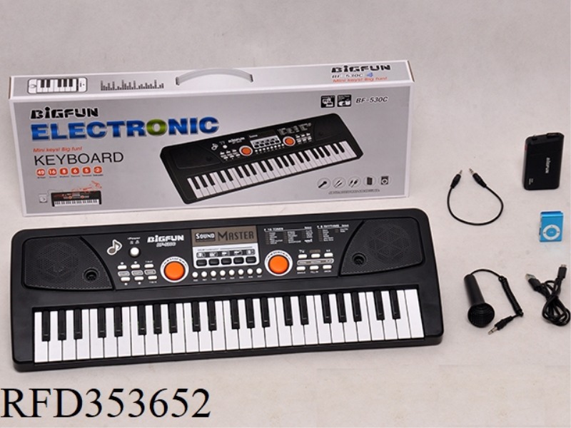 49 KEY ELECTRONIC ORGAN WITH MICROPHONE/AUDIO CABLE /USB CABLE/BATTERY CASE