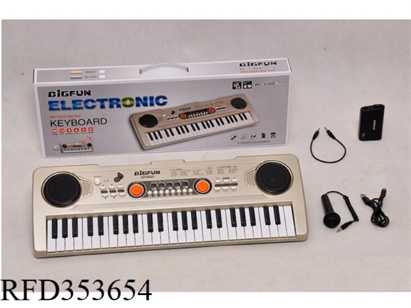 49 KEY ELECTRONIC ORGAN WITH MICROPHONE/AUDIO CABLE /USB CABLE/BATTERY CASE