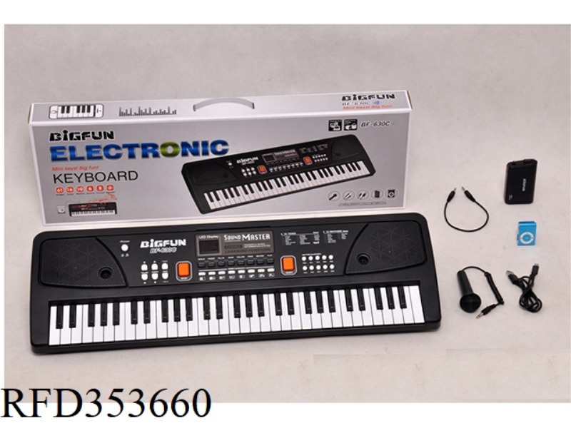 61 KEY ELECTRONIC ORGAN WITH MICROPHONE/AUDIO CABLE /USB CABLE/BATTERY CASE