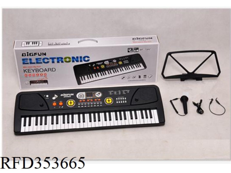 61 KEYBOARD WITH MICROPHONE/AUDIO CABLE /USB CABLE/MUSIC SHELF