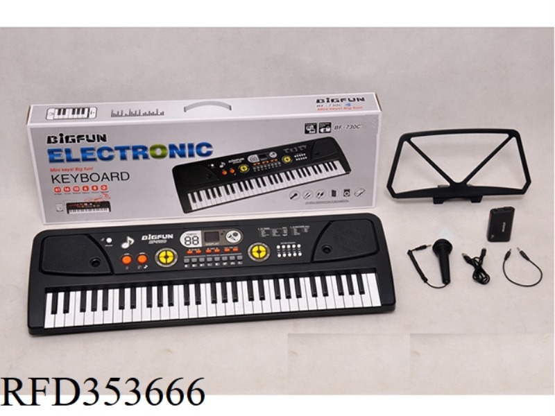 61 KEYBOARD WITH MICROPHONE/AUDIO CABLE /USB CABLE/BATTERY CASE/MUSIC SHELF