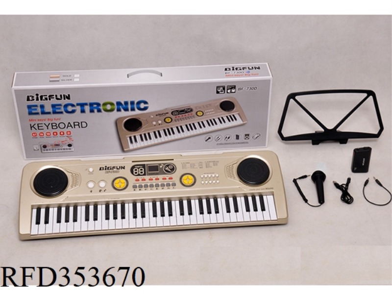 61 KEYBOARD WITH MICROPHONE/AUDIO CABLE /USB CABLE/BATTERY CASE/MUSIC SHELF