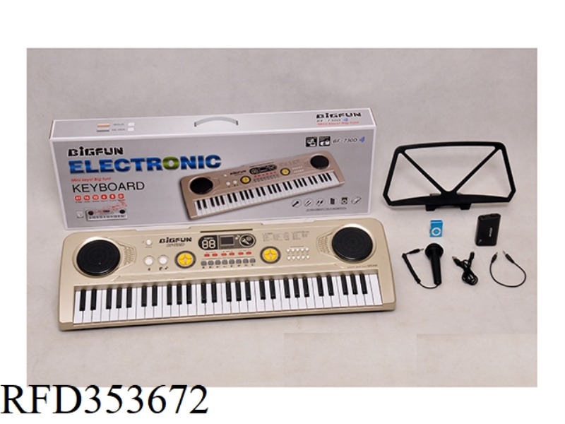 61 KEYBOARD WITH MICROPHONE/AUDIO CABLE /USB CABLE /MP3/ BATTERY CASE/MUSIC SHELF