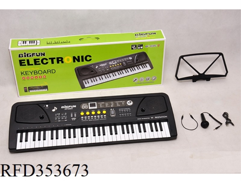 61 KEYBOARD WITH MICROPHONE/AUDIO CABLE /USB CABLE/MUSIC SHELF